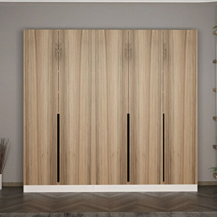 Minar Kale 210 Cm 5 Kapaklı 3B Raf Portmanto Beyaz Dore Plus