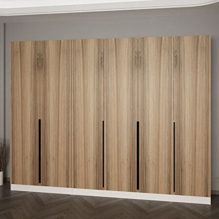 Minar Kale 210 Cm 6 Kapaklı 4B Raf Portmanto Beyaz Dore Plus