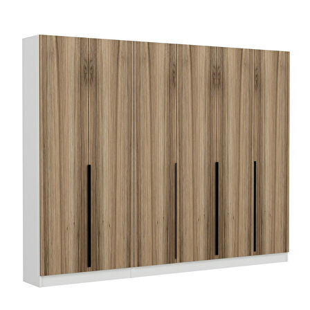 Minar Kale 210 Cm 6 Kapaklı 4B Raf Portmanto Beyaz Dore Plus