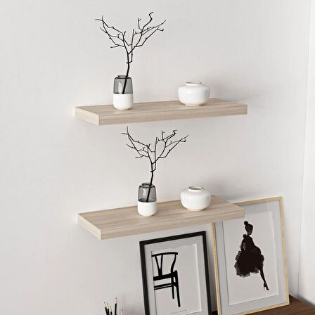 Minar Gizli Tutuculu 2'li Duvar Rafı 60 cm - Sonomo