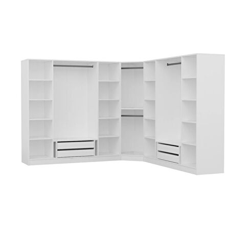 Kale 9 Kapak 4Ç Köşe Zincir Dolap - Beyaz 190CM