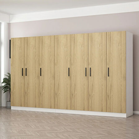 Kale 7 Kapaklı 4Ç Dolap - Pera Ceviz 190CM