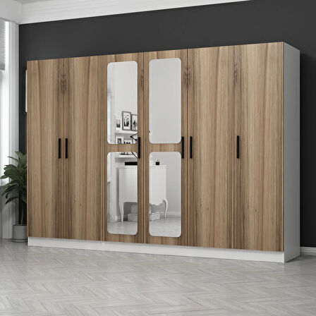 Kale 6 Kapaklı Aynalı 2Ç Dolap - Dore 190CM