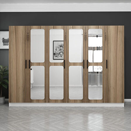 Kale 6 Kapaklı Aynalı 2Ç Dolap - Dore 190CM