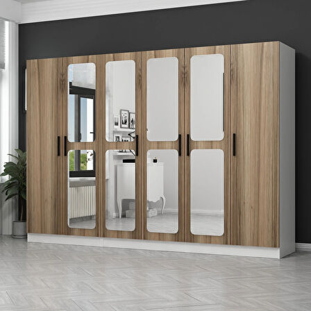 Kale 6 Kapaklı Aynalı 2Ç Dolap - Dore 190CM