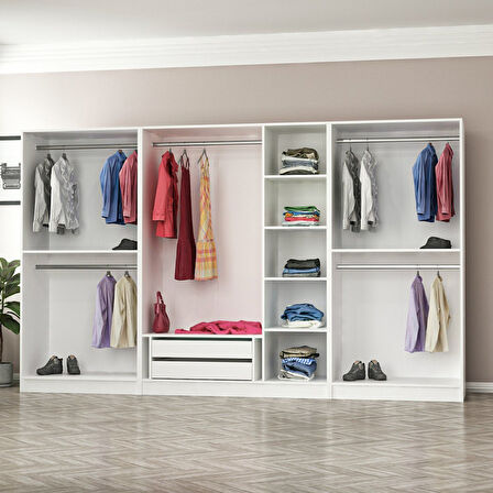 Kale 7 Kapaklı Aynalı 2Ç Dolap - Dore 190CM