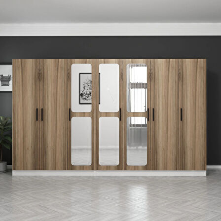 Kale 7 Kapaklı Aynalı 4Ç Dolap - Dore 190CM