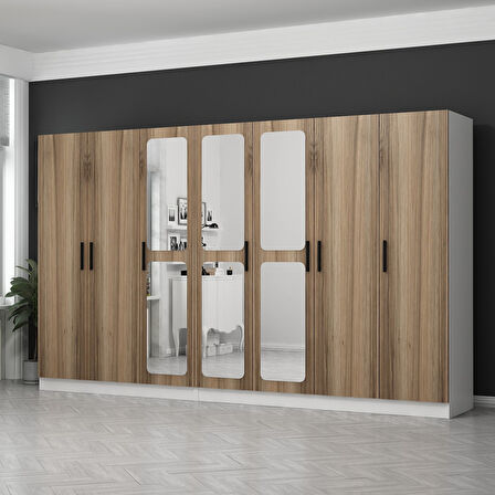 Kale 7 Kapaklı Aynalı 4Ç Dolap - Dore 190CM