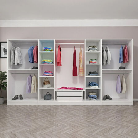 Kale 8 Kapaklı Aynalı 2Ç Dolap - Pera Ceviz 190CM