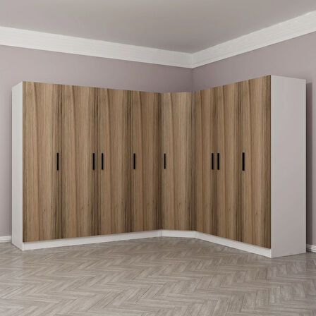 Kale 8 Kapaklı 4Ç Köşe Dolap - Dore 190CM