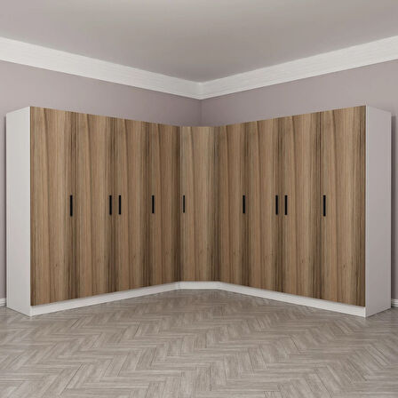 Kale 9 Kapaklı 4Ç Köşe Dolap - Dore 190CM