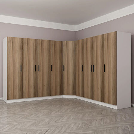 Kale 9 Kapaklı 4Ç Köşe Dolap - Dore 190CM