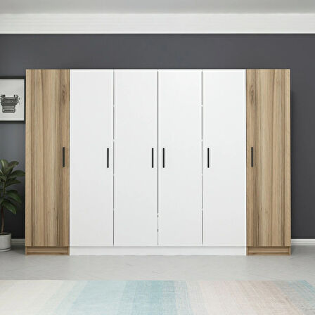 Kale 6 Kapaklı 2Ç Zincir Dolap - Beyaz Dore