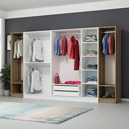 Kale 7 Kapaklı 2Ç Dolap - Beyaz Dore