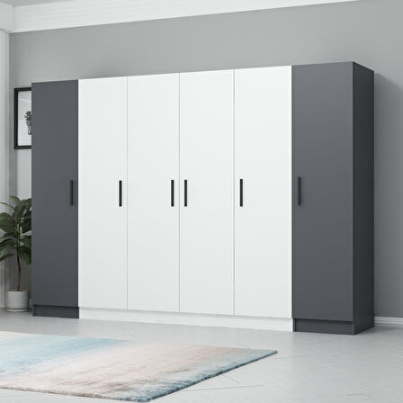 Kale 6 Kapaklı 2Ç Zincir Dolap - Beyaz Antrasit