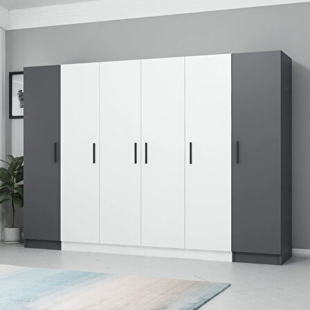 Kale 6 Kapaklı 2Ç Zincir Dolap - Beyaz Antrasit