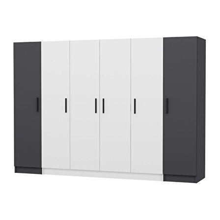 Kale 6 Kapaklı 2Ç Zincir Dolap - Beyaz Antrasit