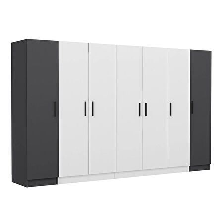 Kale 7 Kapaklı 2Ç Dolap - Beyaz Antrasit