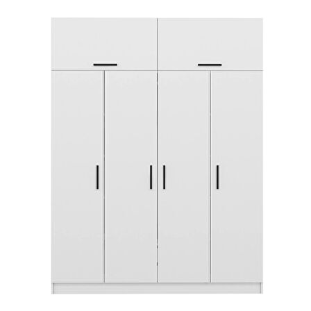 Kale 4 Kapaklı Zincir Dolap-Yüklük - Beyaz 235CM