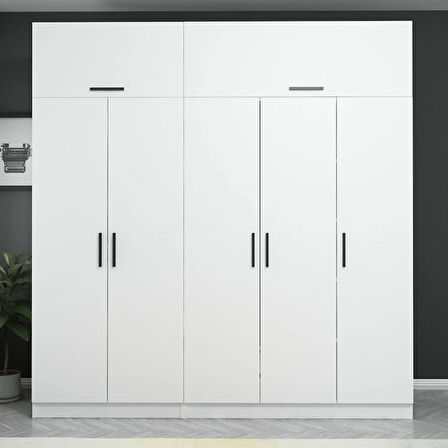 Kale 5 Kapaklı Zincir Dolap-Yüklük - Beyaz 235CM