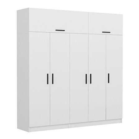 Kale 5 Kapaklı Zincir Dolap-Yüklük - Beyaz 235CM