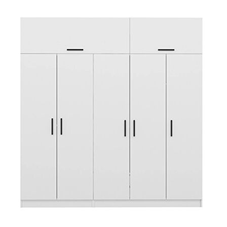 Kale 5 Kapaklı Zincir Dolap-Yüklük - Beyaz 235CM