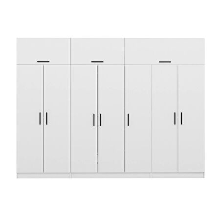 Kale 7 Kapaklı 2 Çekmeceli Zincir Dolap-Yüklük - Beyaz 235CM