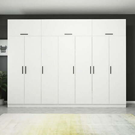 Kale 7 Kapaklı Zincir Dolap-Yüklük - Beyaz 235CM