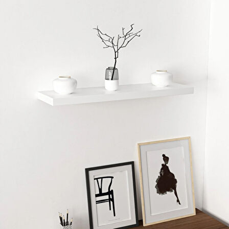Minar Gizli Tutuculu Duvar Rafı 80 cm - P.Beyaz
