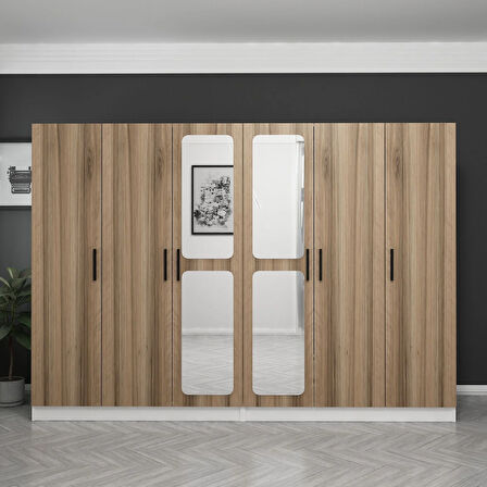 Kale 6 Kapaklı Aynalı 4Ç Dolap - Dore 210CM