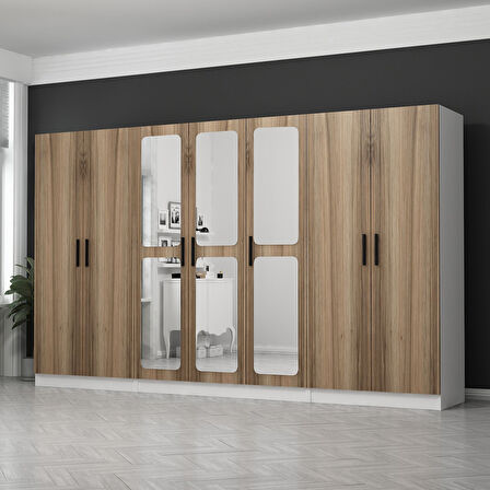 Kale 7 Kapaklı Aynalı 2Ç Dolap - Dore 210CM