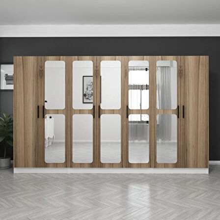 Kale 7 Kapaklı Aynalı 2Ç Dolap - Dore 210CM