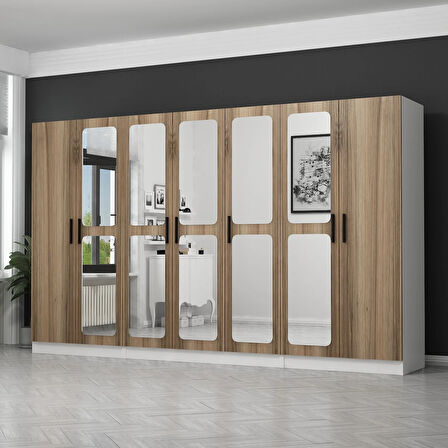 Kale 7 Kapaklı Aynalı 2Ç Dolap - Dore 210CM