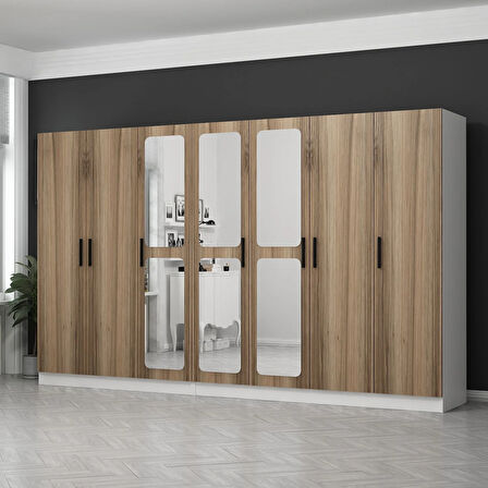 Kale 7 Kapaklı Aynalı 4Ç Dolap - Dore 210CM