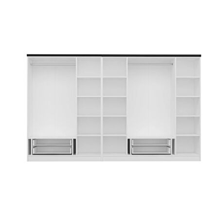 Kale Plus 7 Kapak 4 Çekmece Zincir Dolap - Beyaz 210CM