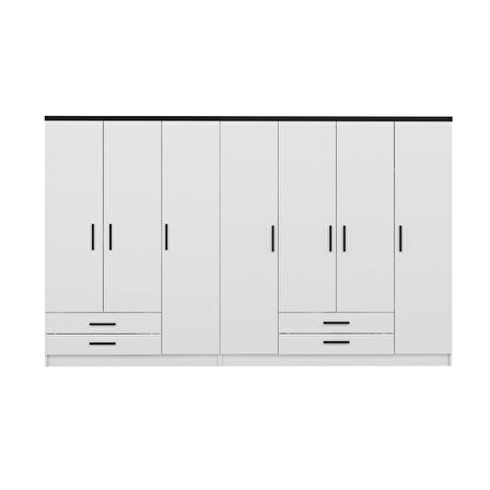 Kale Plus 7 Kapak 4 Çekmece Zincir Dolap - Beyaz 210CM