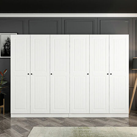 Kale 6 Mebran Kapaklı 4Ç Dolap - Beyaz 190CM