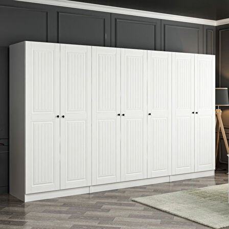 Kale 7 Mebran Kapaklı 2Ç Dolap - Beyaz 190CM