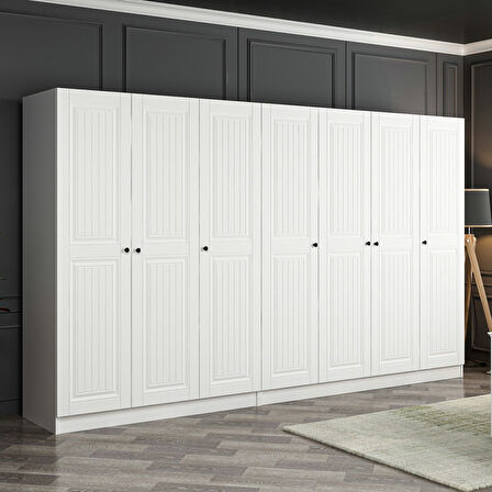 Kale 7 Mebran Kapaklı 4Ç Dolap - Beyaz 190CM