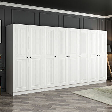 Kale 8 Mebran Kapaklı 2Ç Dolap - Beyaz 190CM