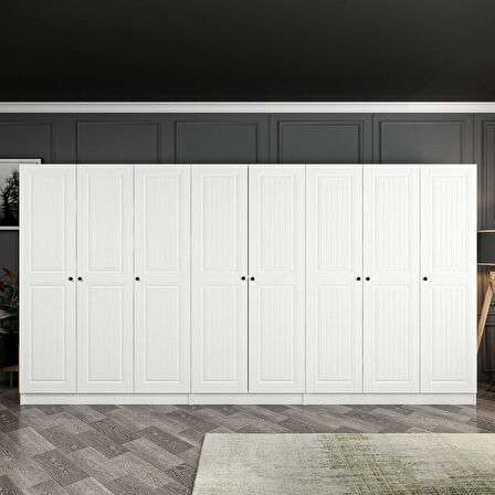 Kale 8 Mebran Kapaklı 4Ç Dolap - Beyaz 190CM