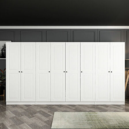 Kale 8 Mebran Kapaklı 2Ç Dolap - Beyaz 210CM