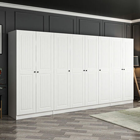 Kale 8 Mebran Kapaklı 2Ç Dolap - Beyaz 210CM