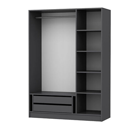 Minar Kale 135cm Giyinme Dolabı Antrasit - 190CM