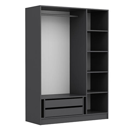 Minar Kale 135cm Giyinme Dolabı Antrasit - 210CM