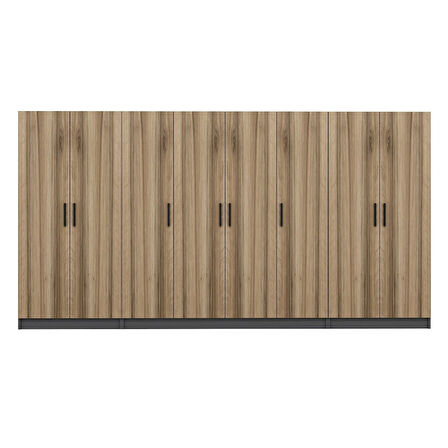 Kale 8 Kapaklı 2 Çekmeceli Dolap Antrasit Dore 210CM