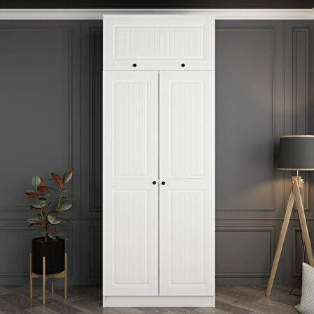 Minar Kale 2 Mebran Kapaklı Dolap Ve Yüklük Beyaz 235CM