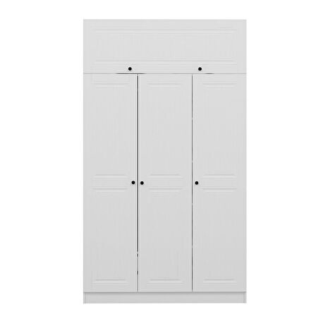 Minar Kale 3 Mebran Kapaklı 2 İç Çekmeceli Dolap Ve Yüklük Beyaz 235CM