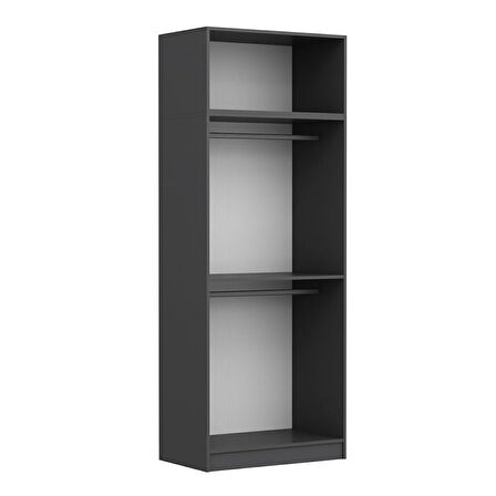 Minar Kale 2 Kapaklı 2 Aynalı Dolap Ve Yüklük Antrasit 235CM