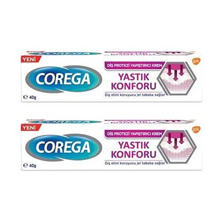 Corega Yapıştırıcı Krem 40gr Yastık Konforu-2 Adet